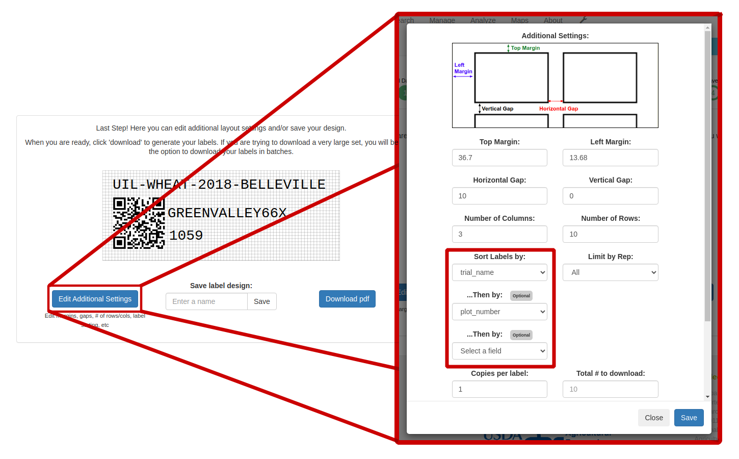 Label Sorting Options